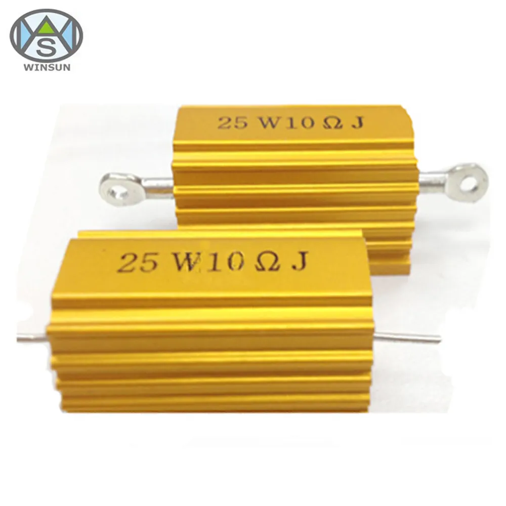 5W-500W الذهب الألومنيوم يضم Wirewound المقاوم السلطة