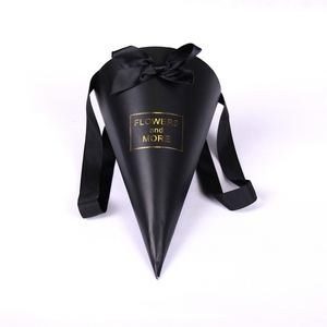 Unique style wholesale paper rose boxes for flower packaging flower cone box