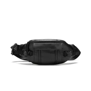 Black Smell Proof, Water Proof Fanny Pack Multifunction Pu Leather <b>Waist</b> <b>Bag</b> for <b>Men</b> Custom <b>Mens</b> Pu Leather Side <b>Bag</b> - Product Image 1