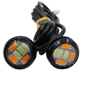 Xe Led Kép Màu Eagle Mắt Ánh Sáng 23mm 5630 6 SMD DRL Ban Ngày Chạy Đèn Tự Động Bật Xe bóng đèn tạo kiểu Trắng + Amber DC 12 V - Product Image 4