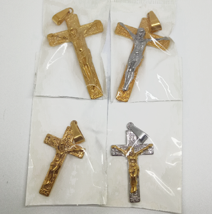Olivia Aksesori Pria 2017 Mode Perak dan Emas Stainless Steel St Benedict Crucifix Liontin - Product Image 4