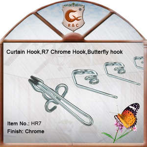 Sản Xuất Bán Buôn Hiện Đại Chất Lượng Cao <span class=keywords><strong>Brass</strong></span> Kim Loại Rèm Phụ Kiện Bướm Rèm Cửa Móc - Product Image 4