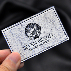 Hoge Kwaliteit Luxe Mode Hot Stamping Custom Deboss Logo Echt Bruin Lederen Label <span class=keywords><strong>Patch</strong></span> Voor Jeans - Product Image 3