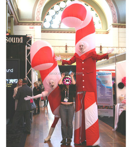 Décoration d'exposition de fête de Noël marchant le costume gonflable de canne à sucre pour le centre commercial - Product Image 3