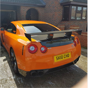 สำหรับนิสสัน GTR R35 FRP ไฟเบอร์กลาสสปอยเลอร์ด้านหลังพร้อมไฟ - Product Image 2