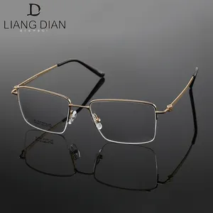 Men designer half rim classic titanium optical eyeglass frames