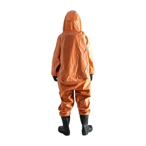 Combinaison intégrale en caoutchouc chimique résistant avec fermeture éclair, rabat de protection, antistatique, orange, Omniseal YUANJIAN FHIC - Product Image 4