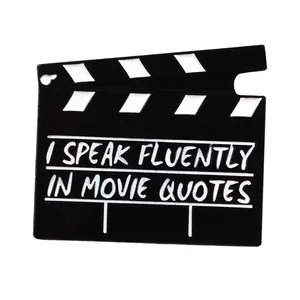 Movie Set Clapboard Enamel pin I speak fluently in movie quotes brooch Bag Clothes Lapel Pin Badge Jewelry Gift for friends