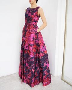 ชุดเดรสสำหรับผู้หญิงเส้นด้ายย้อมผ้าแจ็คการ์ดดอกไม้<span class=keywords><strong>สีชมพู</strong></span>ปลายสูง - Product Image 2