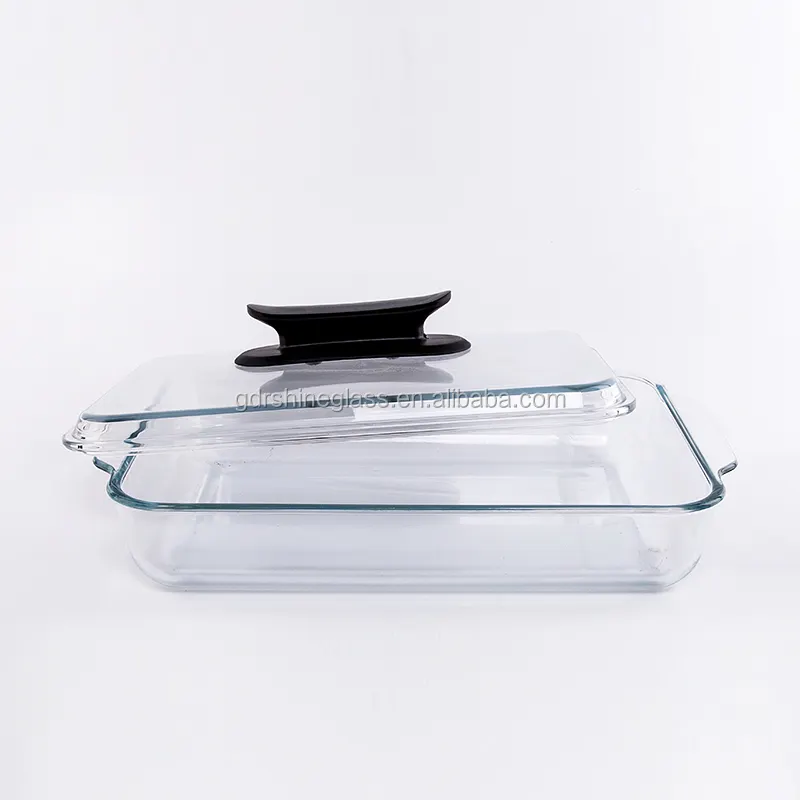 Dinnerware Outlet tempered glass tray for oven/Rectangle glass baking dish with cover