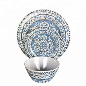 Service de vaisselle de style Western, 12 pièces, autocollants imprimés de assiettes à dîner en mélamine - Product Image 5