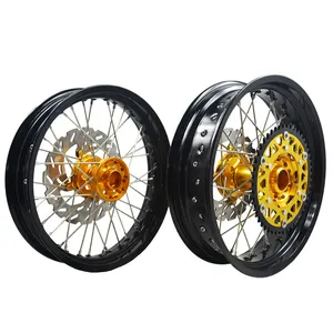 Jeu de roues supermoto à rayons de 17 pouces, alliage d'aluminium anodisé SXF450 2020