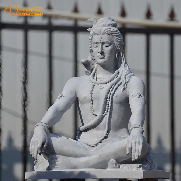 Levensgrote Factory Prijs Indian Hindoe God Lord Shiva Steen Marmeren Standbeeld