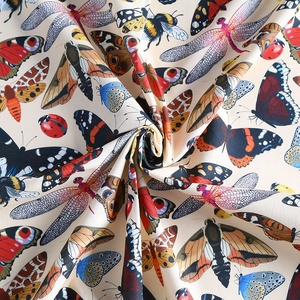 Tela Mezclada de Lino (55%) y Algodón (45%) con Estampado de Mariposas, Impresión Digital, MOQ Bajo, para Vestidos - Product Image 5