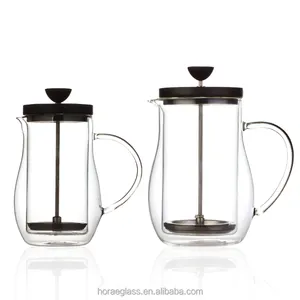 Home use double wall heat - proof glass tea filter cup French press.