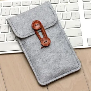 Langlebige kunden spezifische Logo Filz Brieftasche Handy hülle Tasche Handy hülle Abdeckung Tasche