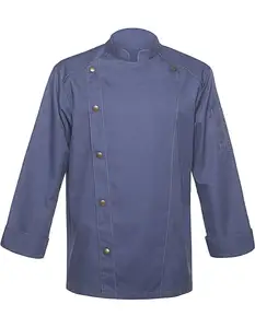 Busana Navy Khaki Mantel Chef Seragam Kasual Dresses OEM Workwear Pakaian