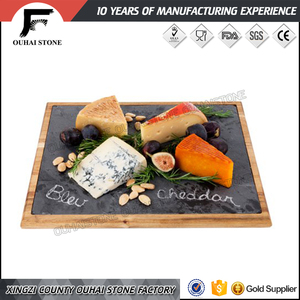 Personalizado Natural Negro Redondo Squaer Cheese Board <span class=keywords><strong>Sushi</strong></span> Steak pizarra piedra madera bistec platos para restaurante - Product Image 3