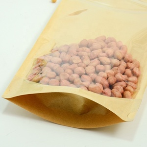 Rõ Ràng Phía Trước Brown Kraft Giấy Trở Lại Đứng Lên Đóng Lại Dây Kéo Khóa Bao Bì Thực Phẩm Lưu Trữ Doypack Túi Túi - Product Image 3