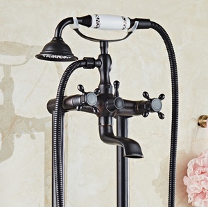 Rubinetto <span class=keywords><strong>per</strong></span> Vasca da Bagno Stile Europeo con <span class=keywords><strong>Miscelatore</strong></span> Doccia Nero Anticato e Soffione XR8808 - Product Image 4