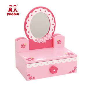 Clásico Rosa princesa espejo juguete de madera niños pretend play <span class=keywords><strong>tocador</strong></span> Juguetes - Product Image 1