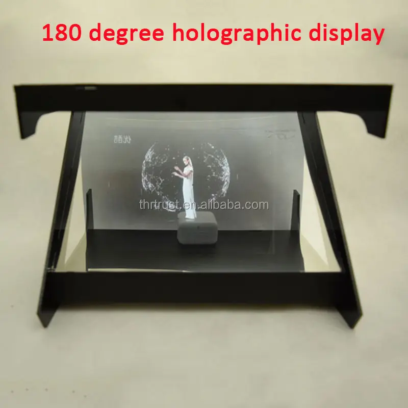Hot Selling Hologram Technology 180 degree 3D Holographic Pyramid Display Showcase for Shopping Malls Advertising