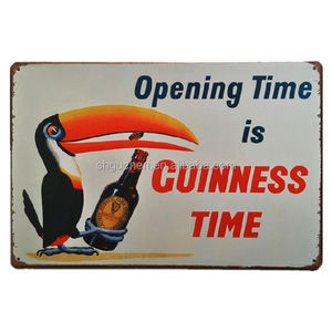 Tiempo Tiempo de apertura es <span class=keywords><strong>Guinness</strong></span> Vintage Placa Cartel de chapa Retro Metal Art Poster <span class=keywords><strong>Bar</strong></span> pub hogar Decoración de Pared - Product Image 1