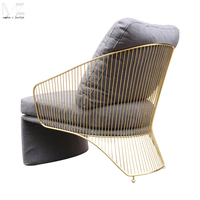 Fauteuil lounge en métal Rodolfo Dordoni Bergere Colette de luxe en acier inoxydable au design moderne et dernier cri, à vendre