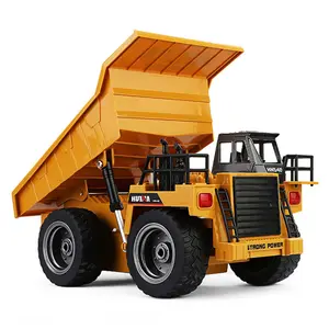 בסיטונאות huina 1540 dump משאית-HuiNa 1540 RC משאית צעצועי 6 ערוץ 6CH 1/18 40HMZ מתכת Dump משאיות שלט רחוק צעצועי RTR עם טעינת סוללה סגסוגת משאית