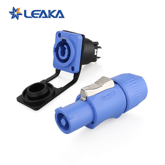 Cnlinko M24 YF24 Male Moulded Waterproof Cable Connector 3Pin Front Panel Mounted Speaker Powercon with Blue YF Series for Audio