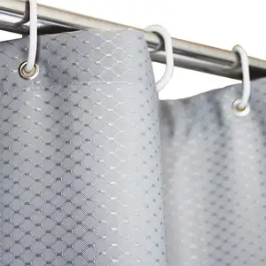 QJMAX Mildew Resistant Waterproof Textured Jacquard Shower Curtain