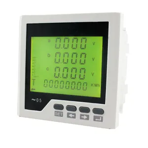 3D3Y Digital Panel Multifunction Meter Tegangan RS485 Panel Komunikasi Ukuran 96*96Mm dengan LCD untuk Distribution Box