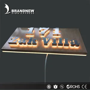 Fabricante de señales acrílicas de acero inoxidable, OEM, Canal con retroiluminación led, letras 3d iluminadas