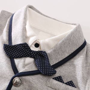 Abbigliamento per Bambini all'Ingrosso, Tutina Elegante in Cotone 100% Morbido e Delicato sulla Pelle, Manica Lunga con Gilet per Primavera e Autunno - Product Image 3