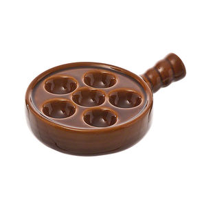 Plateau à fruits de mer en céramique brun à 6 compartiments, <span class=keywords><strong>assiette</strong></span> à escargots, <span class=keywords><strong>assiette</strong></span> à escargots - Product Image 2