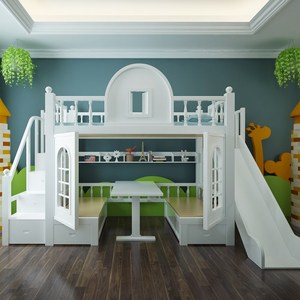 Niños de madera cama precio de fábrica Funigation y niño habitación doble con camas para los niños - Product Image 3