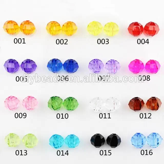 Wholesale Round Faceted acrylic beads for DIY jewelry making