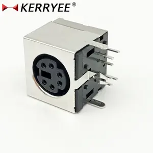 Connecteur Mini Din 6P de type soudure pour circuit imprimé d'ordinateur à 90 degrés - Product Image 1