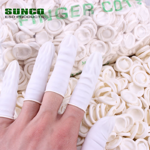 Witte poeder-vrije wegwerp industriële latex vingerbeschermers Comfortabel antistatisch antislip waterdicht Maten S/M/L - Product Image 5