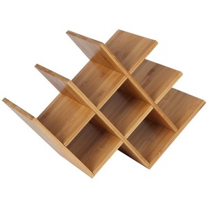 Elegante encimera moderna para el hogar, estante para vino, forma de mariposa, madera de bambú, 8 botellas, estante de almacenamiento para mesa - Product Image 6