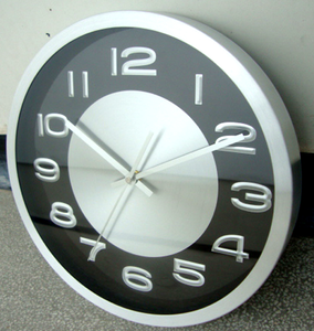 Rotondo telaio in alluminio al quarzo moderno <span class=keywords><strong>orologio</strong></span> <span class=keywords><strong>da</strong></span> <span class=keywords><strong>parete</strong></span> in metallo - Product Image 6