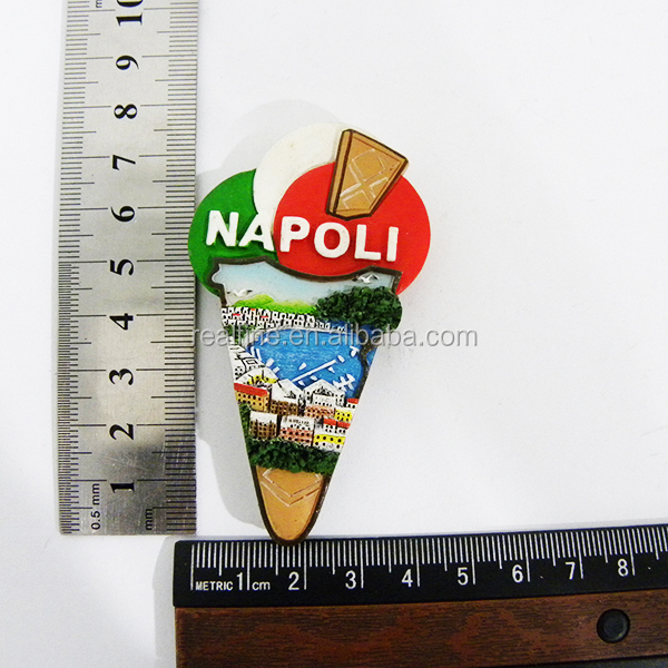 Magnete Frigo Napoli Italia 3D – Souvenir In Resina Artigianale, Formato 5x8,5 Cm