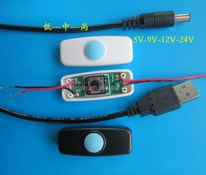 สวิตช์หรี่ไฟ LED 4เฟสสวิตช์แบบอินไลน์สวิตช์โคมไฟตั้งโต๊ะ5V-9V-12V-24V