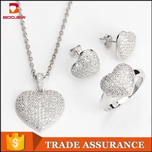Fine handmade white gold rani haar designs photos heart shape stone indian bridal jewelry sets for women