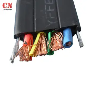 Rubber jacket flexible elevator flat crane pendant control cable