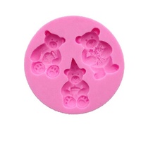 Hot Sale Schöne Baby Bär Familien form Kuchen Dekorieren Werkzeuge Backform Fondant Silikon form