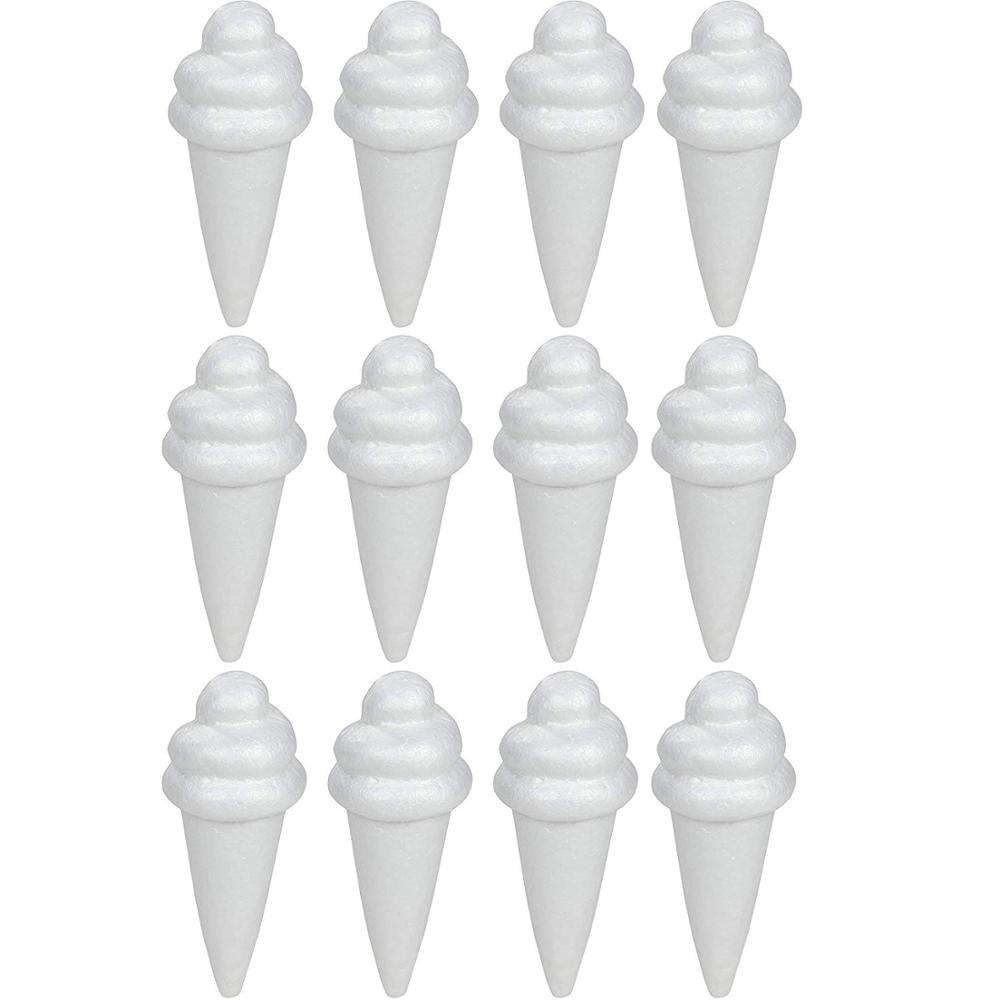Craft Foam Wreath 12 Pack Ice Cream Shaped Sculptures