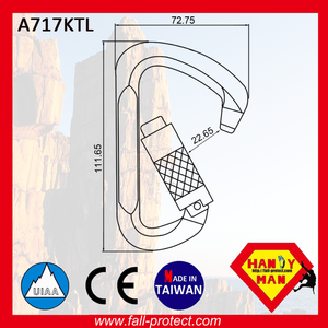 Twist Lock Aluminum Carabiner For Mountain Climbing - Product Image 4