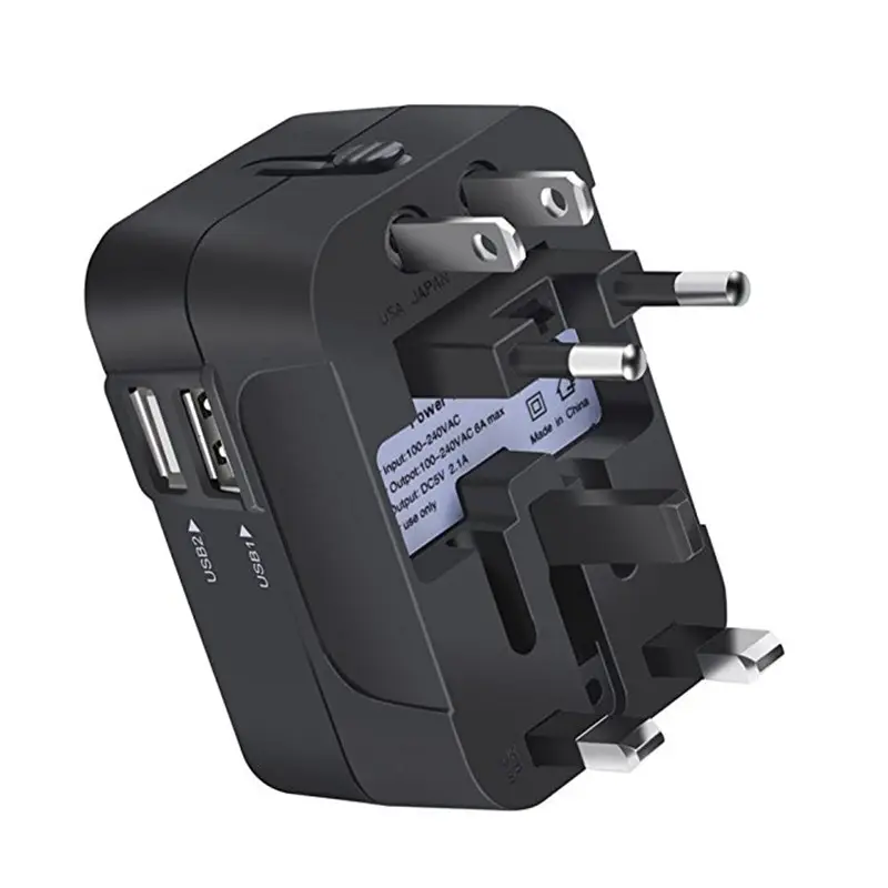 All in One International World Universal Travel Adapter with 2 USB Port