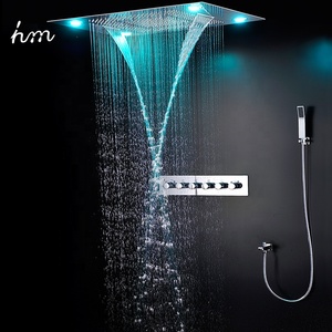 Robinets thermostatiques montés au <span class=keywords><strong>plafond</strong></span>, salle <span class=keywords><strong>de</strong></span> bains, mitigeurs <span class=keywords><strong>de</strong></span> <span class=keywords><strong>douche</strong></span> montés au <span class=keywords><strong>plafond</strong></span> 5 voies, rideaux <span class=keywords><strong>de</strong></span> pluie, ensembles <span class=keywords><strong>de</strong></span> <span class=keywords><strong>douche</strong></span> - Product Image 1